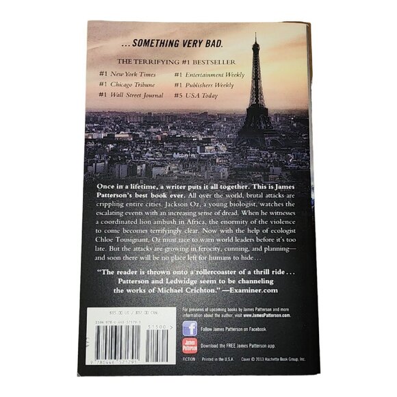 ZOO a paperback Book Epic Novel by  James Patterson - Picture 3 of 7